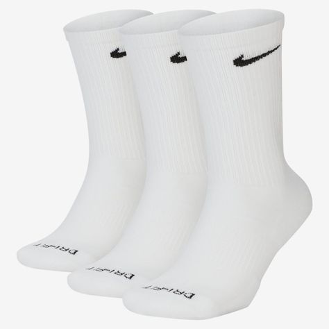 White Nike Socks, Nike Crew Socks, Nike Socks, White Socks, Long Knit, Athletic Socks, Nike Store, White Sock, Ankle Socks