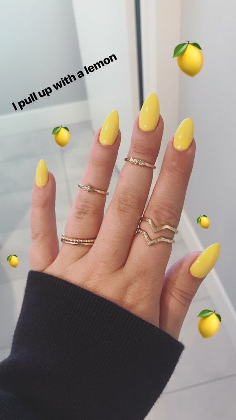 Yellow nails, summer nails, bright nails Round Yellow Nails, Sunshine Yellow Nails, Buttery Yellow Nails, Yellow Vacation Nails, Almond Yellow Nails, Bright Nails Almond, Lemon Yellow Nails, Nails Summer Yellow, Trendy Yellow Nails