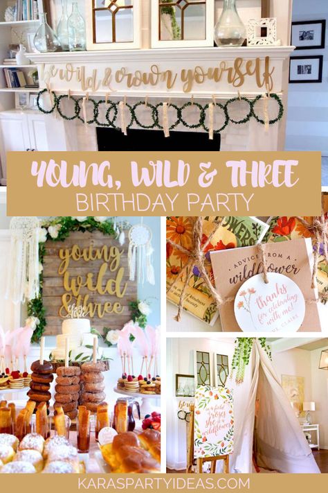 Kara's Party Ideas Young, Wild & Three Birthday Party | Kara's Party Ideas