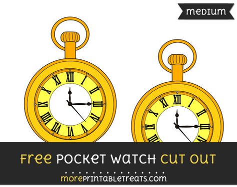 Free Pocket Watch Cut Out - Medium Size Printable Pocket Watch Printable Free, Alice In Wonderland Printables, Alice In Wonderland Clocks, Clock Gears, Disney Scrapbook Pages, Alice In Wonderland Theme, Alice In Wonderland Party, Disney Scrapbook, Wonderland Party