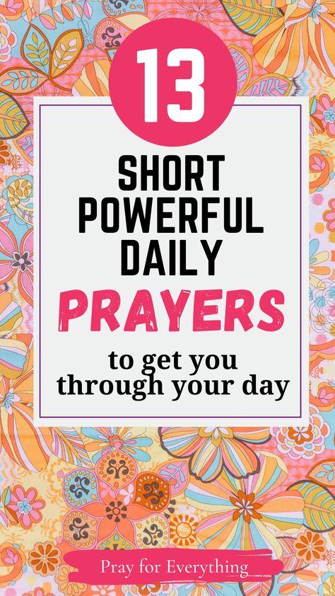 God loves to hear from us and honors short daily prayers from His children. Knowing that we do not have to set aside long time periods for prayer can give us the confidence to approach God for His help and guidance with concise, straightforward prayers. These short daily prayers and others like them will help us stay more connected to God and unleash more of His power in our lives. Growing Closer To God, Short Prayer, Catholic Prayers Daily, Time Periods, Short Prayers, Prayer For The Day, Closer To God, Stay Grounded, Prayer For Today