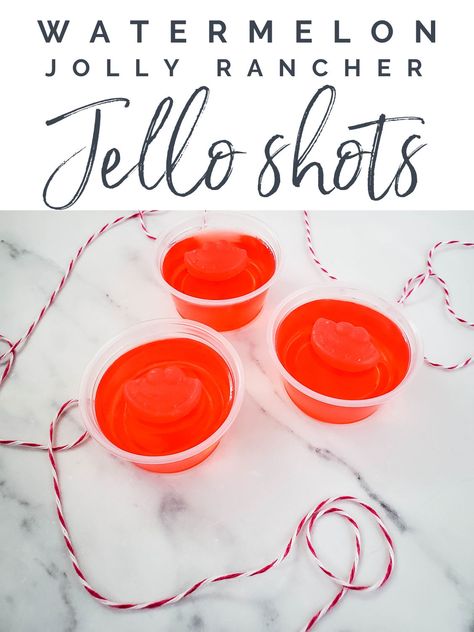 Watermelon Jolly Rancher jello shots are perfect for a summer drinks menu. You can make these vodka jello shots ahead and serve them when your guests arrive - they taste just like vodka jolly ranchers Jolly Rancher Jello Shots, Raspberry Jello Shots, Jolly Rancher Drink, Vodka Jello Shots, Jolly Rancher Jello, Watermelon Jolly Rancher, Jolly Rancher Shot, White Jello, Watermelon Jello Shots