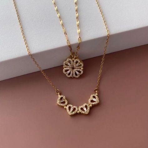 Four Heart Magnetic Gold Plated Chain With Pendant || Link in Bio #jewellery #necklace #fashion #gold #women Chain With Pendant, Gold Jewellry, Backyard Pools, Jewellery Necklace, Small Backyard Pools, Necklace Fashion, Gold Plated Chains, Small Backyard, Link In Bio