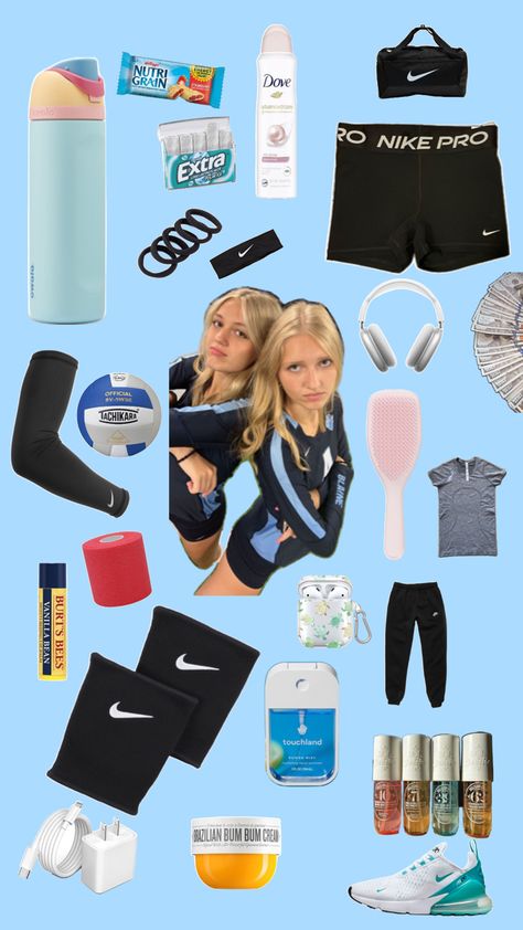 Volleyball 🏐✨ What To Wear To Volleyball Camp, Volleyball Things To Buy, Volleyball Camp Packing List, What To Have In Your Volleyball Bag, What To Wear To Volleyball, Volleyball Must Haves, Volleyball Bag Essentials List, Volleyball Needs, Volleyball Essentials