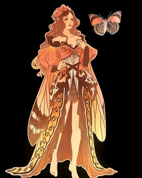 Peachy Palette, Hannah Alexander Artwork, Hannah Alexander, Fantasy Outfits, Fairy Clothes, Butterfly Fairy, Dreamy Art, Cute Profile Pictures, I Love A