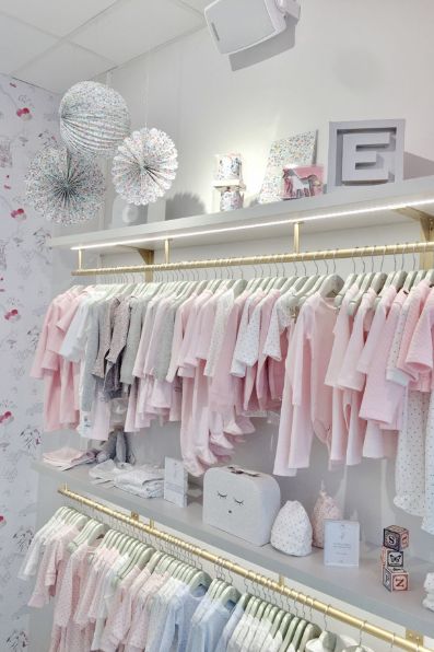 Baby Store Interior Design, Baby Shop Design Interiors, Baby Boutique Display, Kids Store Display, Baby Store Display, Kids Clothing Store Design, The Soft Life, Baby Room Closet, Clothing Store Displays