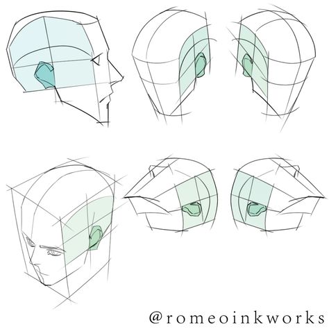 How to draw male face in different perspectives Manga Male Face Tutorial, How To Draw Male Face Step By Step, How To Draw Male Face Tutorials, How To Draw Wrinkles On Face, Draw Male Face, Male Face Shapes, Drawing Wrinkles, Drawing The Human Head, Head Angles