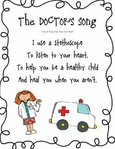 Doctor song Doctor Activities, Prek Community Helpers, Community Helpers Lesson Plan, Community Helpers Week, Community Helper Lesson, Community Helpers Kindergarten, Community Helpers Unit, Community Helpers Theme, Community Workers