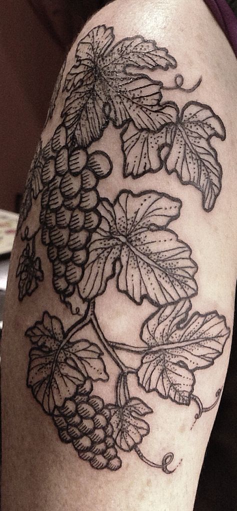 grape leaves tattoo Grape Leaves Tattoo, Grape Vine Tattoo Men, Grape Leaf Tattoo, Grapevine Tattoo, Grape Vine Tattoo, Grape Tattoo, Wine Tattoos, Thoughtful Tattoos, Taino Tattoos