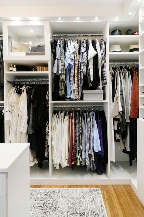 Walk-In Closet Ideas and Tips From a Fashion Blogger | MyDomaine Organizing Storage, Hanging Wardrobe, Creative Closets, Organized Closet, Walking Closet, Walk In Closet Design, Closet Layout, Small Closets, Wall Closet