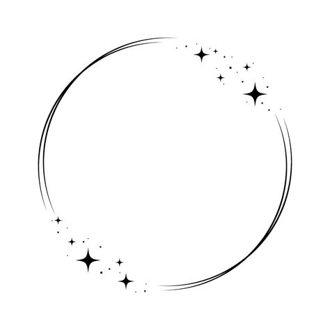 Premium Vector | Sparkle star circle frame. wreath round stardust border for party, birthday decor design. laurel frame with, cosmic glitter shine. isolated black flat vector illustration. Round Circle Png, Circle Outline Design, Border Design Circle, Circular Border Design, Circle Illustration Design, Round Border Design, Circle Border Design, Circular Frame Design, Circle Border Png