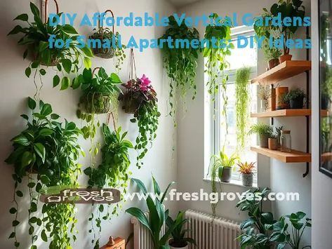 DIY Affordable Vertical Gardens for Small Apartments: DIY Ideas Diy Vertical Garden, Vertical Garden Ideas, Hydroponics Diy, Vertical Garden Diy, Vertical Gardens, Eco Friendly Living, Community Gardening, Urban Farming, Grow Your Own Food