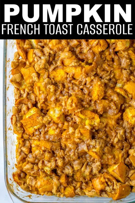 Fall in love with breakfast all over again with Pumpkin French Toast Casserole. It's a symphony of pumpkin, spices, and sweet indulgence. Perfect for family brunches or a special treat on a relaxed weekend morning Overnight Pumpkin French Toast Casserole, Pumpkin Spice French Toast Casserole, Pumpkin Brioche, Pumpkin French Toast Bake, Pumpkin French Toast Casserole, French Bread French Toast, Pumpkin Spices, Baked French Toast Casserole, Tater Tot Breakfast