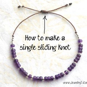 Single Sliding Knot, Sliding Knot Bracelet, Bracelets Handmade Diy, Bracelet Craft Diy, Estilo Hippie, Jewelry Knots, Diy Bracelets Easy, Bracelet Knots, Knot Bracelet