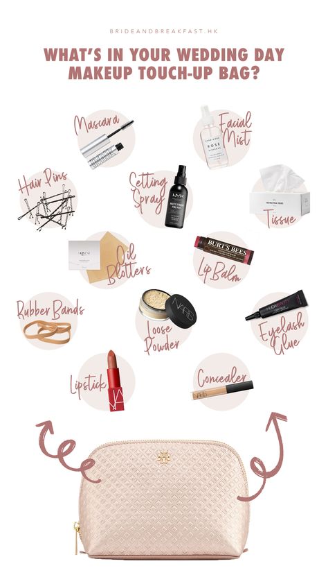 Wedding Day Essentials The Bride, Bride Bag For Wedding Day, Bride Survival Kit, Bride Emergency Kit, Vanity Essentials, Dinner Banquet, Bride And Breakfast, Bride Bag, Makeup List