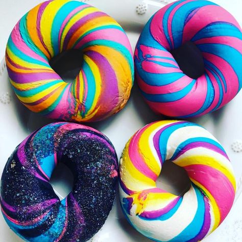 The Bagel Store on Instagram: ““Best online purchase ever” - @swissalps03 • • • Order all your favorites from rainbowbagel.com for nationwide shipping ! • • • •…” Bakery Stand, Rainbow Bagel, Bagel Store, Rainbow Bagels, Colourful House, Bagel Sandwich, Bagel Shop, Bakery Ideas, Kid Food