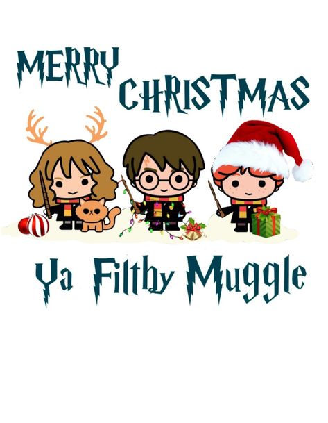 Christmas Hogwarts, Disney Merry Christmas, Hogwarts Christmas, Christmas Cutouts, Matching Christmas Shirts, Images Harry Potter, Harry Potter Christmas, Merry Christmas Images, Christmas Drawing