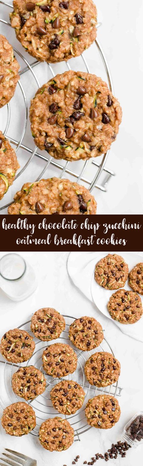 Healthy Chocolate Chip Zucchini Oatmeal Breakfast Cookies -- only 81 calories! Soft, chewy & SO good! Even my picky eater asked for more! They're the BEST breakfast cookies! ♡ easy healthy breakfast cookies recipe. healthy breakfast cookies for kids. clean eating oatmeal breakfast cookies. Breakfast Cookies For Kids, Clean Eating Oatmeal, Zucchini Oatmeal, Clean Eating Kids, Oatmeal Breakfast Cookies, Breakfast Cookie Recipe, Breakfast Cookies Healthy, Picky Eaters Kids, Psyllium Husk