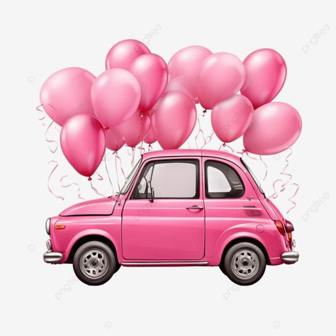 car with balloons car with balloons car balloons balloon png Balloon Png, Car Pink, Balloon Cars, Cartoon Car, Transparent Image, 1 Month, Png Transparent, Free Png, Milestones