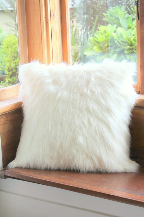 Giant Off White Faux Fur Cushion, Floor Pillow, White Faux Fur Cushion Cover, Faux Throw Pillow, Bean Bag Fluffy Cushions, Throw Pillows Living Room, Girl Bedroom Designs, Fur Throw Pillows, Cute Pillows, Living Room White, White Cushions, Fluffy Pillows, Pillow Room