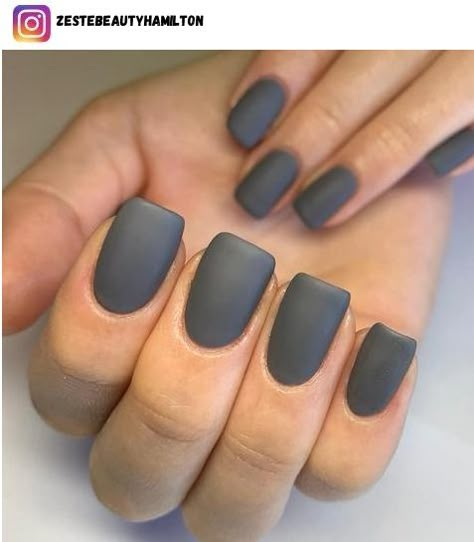 56 Matte Gray Nail Designs for 2024 - Nerd About Town Nail Designs Gray, Pantone Nails, Matte Gray Nails, Matte Fall Nails, Gray Nail Designs, Dark Grey Nails, Grey Gel Nails, Monochromatic Nails, Grey Matte Nails