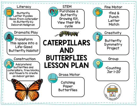 Eyfs Planning, Preschool Bugs, Caterpillar Preschool, April Lesson Plans, Preschool Weekly Lesson Plans, Rainbow Lessons, Butterfly Lessons, Pre K Lesson Plans, Lesson Plan Examples