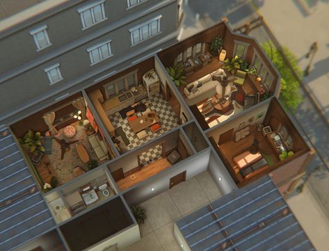 Faq Icon, Sims 4 Penthouse, Sims 4 Houses Layout, San Myshuno, Sims Freeplay Houses, Architecture Blueprints, Die Sims 4, Sims 4 House Plans, Sims 4 House Building