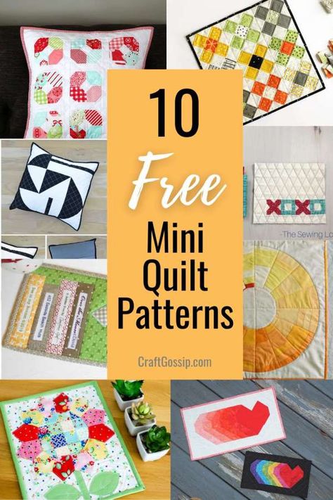 Free Mini Quilt Patterns, Pumpkin Quilt Pattern, Easy Designs, Finished Quilts, Mini Quilt Patterns, Mini Tutorial, Tshirt Quilt, Miniature Quilts, Free Quilt Patterns