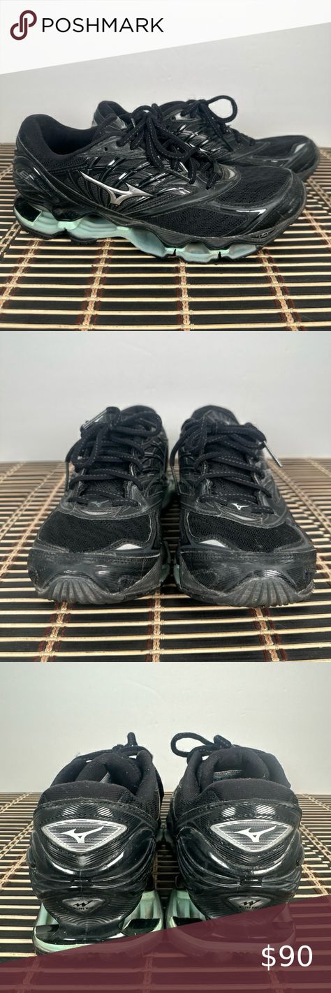 Mizuno Wave Prophecy 8 Women Size 8 Black Mesh Lace Up Athletic Running Shoes Mizuno Shoes, Athletic Running, Black Mesh, Running Shoes, Womens Sizes, Lace Up, Mesh, Running, Lace