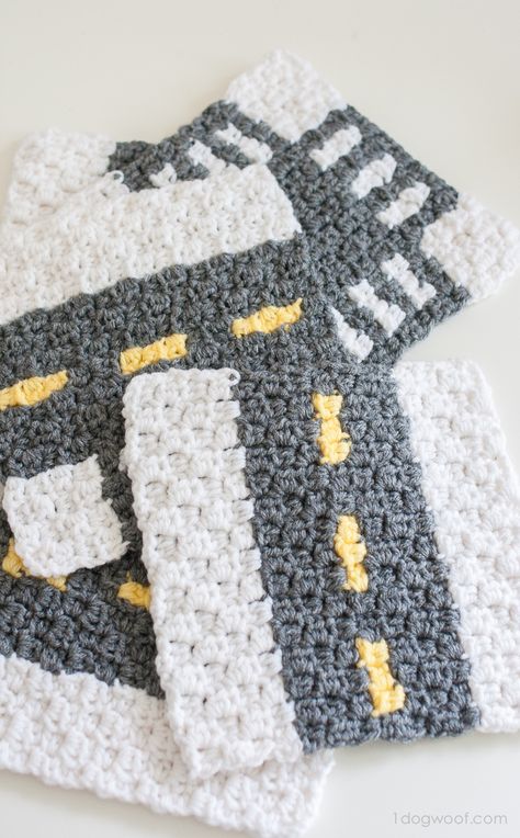 Crochet a city with the CityStreets Mapghan Squares Collection | www.1dogwoof.com Random Granny Square Blanket, Crochet Kids Blanket, C2c Blanket, Crochet Game, Popular Crochet, Map Pattern, Crochet Kids, C2c Crochet, Crochet For Boys