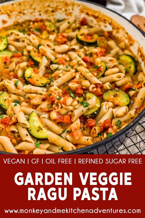 Veggie Ragu, Plant Based Pasta Recipes, Lent Fasting, Plant Based Pasta, Ragu Pasta, Monkey And Me Kitchen Adventures, Vegan Pasta Dishes, Vegan Pasta Dish, Veggie Dinners