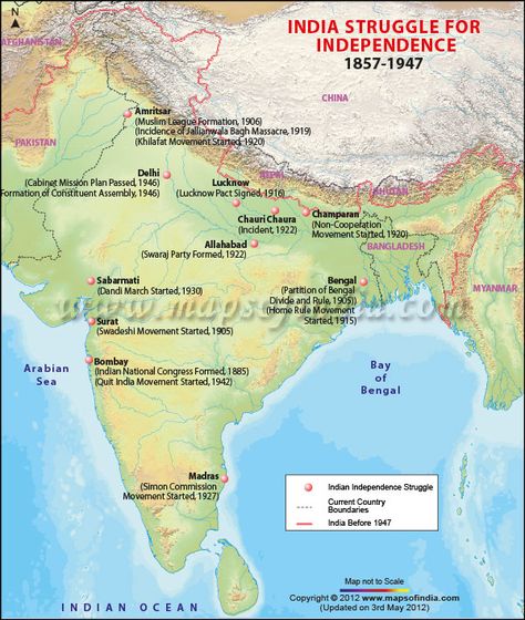 India Struggle for Independence 1857-1947 Indian River Map, Indian Freedom Struggle, Indian Map, India World Map, Map Of India, Ancient Indian History, Ias Study Material, Modern India, Indian History Facts