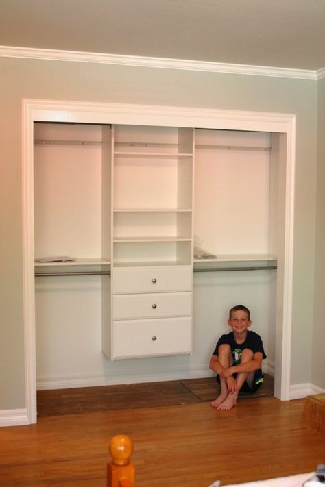 Closet Organization Made Simple by Martha Stewart Living at The Home Depot Closet System - simply organized Diy Reach In Closet System, Home Depot Closet System, Home Depot Closet, Adjustable Closet System, Simply Organized, Glass Closet Doors, Glass Closet, Reach In Closet, Kid Closet