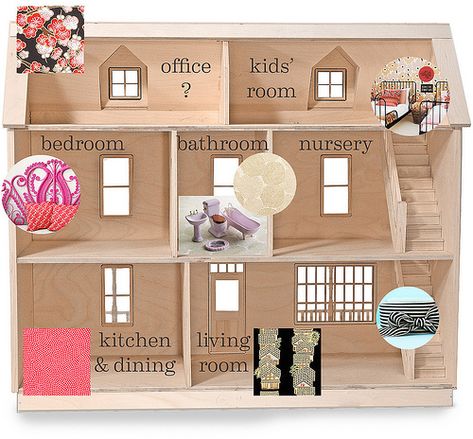 Dollhouse Floor Plan | *blogged, Making it Lovely, 11.11.11*… | Nicole Balch | Flickr Dollhouse Plans, Wooden Doll House, Doll House Diy, Barbie Dollhouse, Choosing Paint Colours, Doll House Ideas, Diy Doll House, Woodworking Bench Plans, Dollhouse Diy