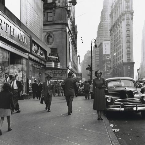 Alfredo Cortina. New York. c. 1950 | MoMA 50s Aesthetic, August Sander, Nyc Times Square, New York Aesthetic, Busy City, Old Street, City Aesthetic, Film Stills, City Streets