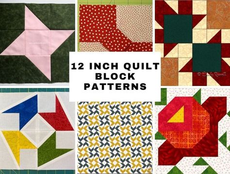 23+ Stunning 12 Inch Quilt Block Patterns - Easy Designs To Make ⋆ Hello Sewing 12 Inch Quilt Block Patterns Free, 12 Inch Quilt Block Patterns, Bear Tracks Quilt, Quilt Block Patterns Easy, Hello Sewing, Bear Tracks, Easy Designs, Tie Quilt, Rose Quilt