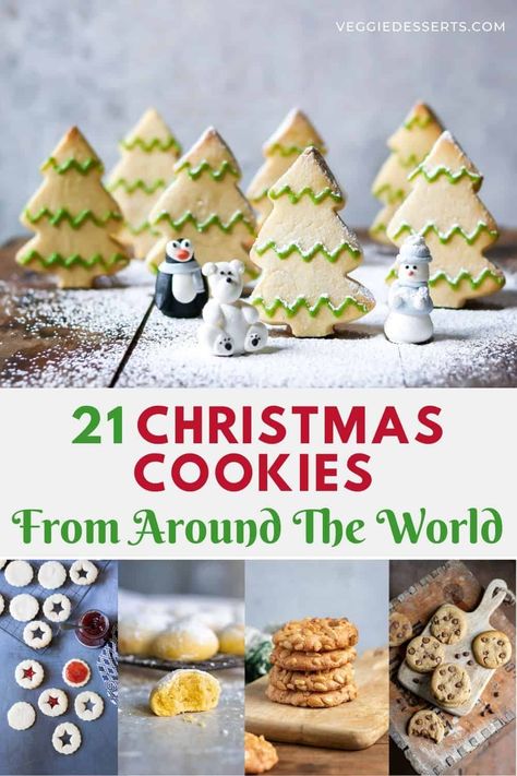 Cookies Around The World, Desserts Unique, Cookies From Around The World, Veggie Desserts, Unique Christmas Cookies, Christmas Vegan, Easy Christmas Dinner, German Christmas Cookies, Christmas Eats