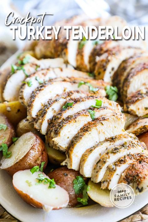 Looking for an easy, weeknight meal that's perfect for busy families? This crock pot turkey tenderloin recipe with potatoes is just what you need! With only a few simple ingredients and minimal prep time, you can have a delicious and nutritious dinner ready in no time. All you need is a crock pot, a turkey tenderloin, some potatoes, and a few basic seasonings. This dump and go recipe will cook on low heat for several hours, until the turkey is tender and the potatoes are soft and flavorful. ... Turkey Loin Crockpot, Turkey Loin Recipes Crockpot, Turkey Breast Tenderloin Crockpot, Crock Pot Turkey Tenderloin, Crockpot Turkey Tenderloin Recipes, Slow Cooker Turkey Tenderloin Recipes, Turkey Tenderloin Crockpot, Turkey Tenderloin Crock Pot, Crockpot Turkey Tenderloin