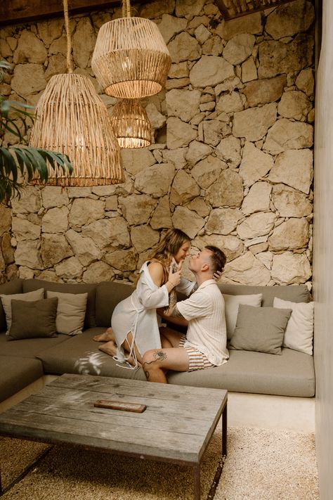 This stone hacienda was the perfect spot for Becca & Sean's Tulum, Mexico destination engagement photoshoot! Complete with playful and steamy poolside moments and epic hacienda views. Start planning your own unforgettable destination engagement or wedding with Sara Fitz Co now!  #destinationweddingphotograher #mexicoelopement #elopementphotographer #haciendaweddingdecor #haciendaphotoshoot Mexico Tropical, Destination Engagement Photos, Destination Wedding Mexico, Destination Engagement, Mexico Resorts, Destination Wedding Dress, Tropical Destinations, Paris Wedding, Traditional Bride