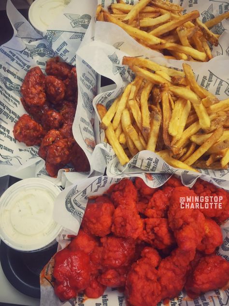 My #FamilyPack is #Hot & #Atomic. At #Wingstop #Charlotte. Wingstop Hot Wings Recipe, Original Hot Wingstop Recipe, Wingstop Seasoned Fries Recipe, Atomic Wings Wingstop, Wing Stop Aesthetic Food, Food Wingstop, Delicacy Food, Soul Food Dinner, Food Babe