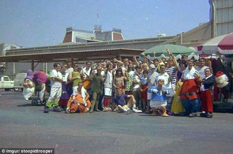 The men behind the masks: Disney cast members pose for a photograph Backstage Disney, Disneyland Characters, Disneyland Anaheim, Disney Parade, Disney Cast Member, Disneyland Photos, Disney Attractions, Disney Cast, Disney Face Characters