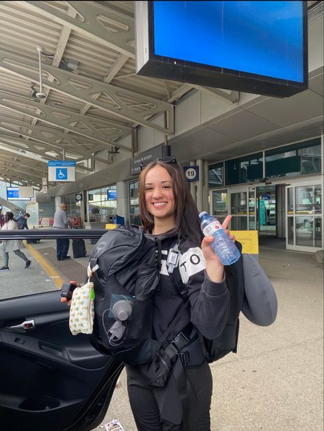 lil me at the airport before beginning my first backpacking trip Airport Backpack, Girl Airport, Backpacking Trip, At The Airport, Backpacking Travel, My Vision Board, I Can Do It, First Day, Backpacking