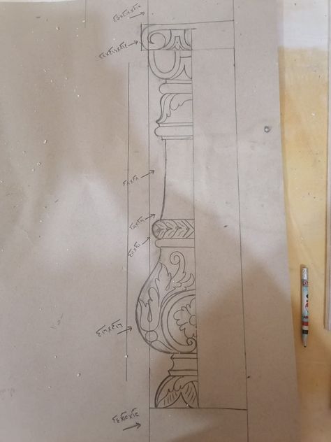 Indian Pillars Design, Temple Pillar Designs, Pillars Design, Temple Wall Art, Styrofoam Art, Indian Room Decor, Buddhist Art Drawing, Ancient Drawings, Single Door Design