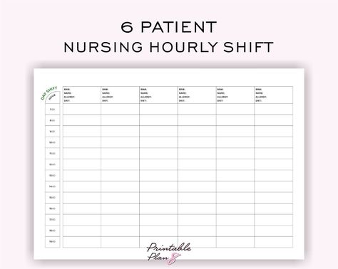 Excited to share the latest addition to my #etsy shop: Nurse Hourly To-Do Planner, 6 Patient, Nursing Shift Planner, Day or Night Shift, Printable Template, To-Do Schedule, A4-LETTER https://etsy.me/3t6wj3S #blue #white #nursingbrain #icunurse #nursereportsheet #regist Medication Nursing, Medications Nursing, Nurse Brain Sheet, Nursing Skills, Nurse Report Sheet, Hourly Schedule, Night Shift Nurse, To Do Planner, Nurse Aesthetic