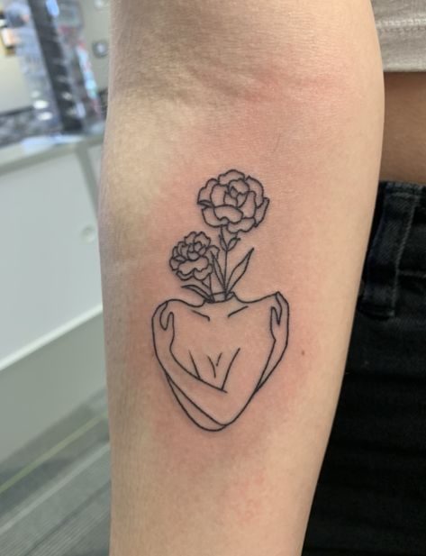 Pretty forearm tattoo for women, birthday bouquet. Simple Marigold Tattoo, Still Growing Tattoos, Still Growing Tattoo, Marigold Tattoo, Random Tattoos, Self Love Tattoo, Birthday Flower, Tattoo Meaning, Elegant Tattoos