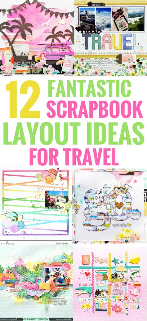 Scrapbook Layouts Ideas Making for Travel, Beginners, DIY Templates, Design Scrapbook Layouts Ideas, Bridal Shower Scrapbook, Scrapbooking Layouts Travel, Travel Scrapbook Pages, Recipe Scrapbook, Simple Scrapbook, Vacation Memories, Diy Templates, Scrapbook Templates