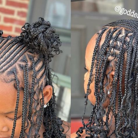 BACK TO SCHOOL READY📚🖍️✏️✂️ BOB LENGTH FULANI BOHO KNOTLESS 😍😍😍 GODDESS BABY DAHLIA👑 follow @goddess.handz for more hair… | Instagram Kids Goddess Knotless Braids, Kids Bohemian Braids, Fulani Braids On Kids, Kids Boho Knotless Braids, Fulani Braids For Kids, Boho Braids For Kids, Kids Boho Braids, Fulani Braids Kids, Goddess Braids For Kids