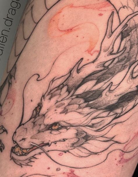 Forest Dragon Tattoo, Dragon Tattoo Arm, Asian Dragon Tattoo, Big Cat Tattoo, Red Dragon Tattoo, Minimalistic Tattoo, Small Dragon Tattoos, Dragon Tattoo Art, Abstract Tattoo Designs