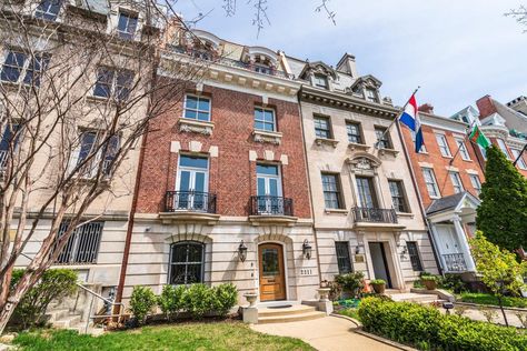 Kalorama Washington Dc, Wood Banister, Embassy Row, Luxury Residence, Mahogany Doors, Vacation Villas, Stately Home, Rooftop Terrace, Low Ceiling