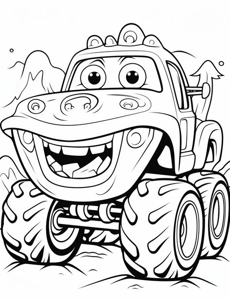 Monster Truck Art, Kids Colouring Printables, Bujo Art, Monster Truck Coloring Pages, Space Coloring Pages, Monster Coloring Pages, Farm Animal Coloring Pages, Kids Coloring Pages, World Of Imagination